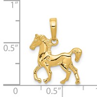 14K Yellow Gold Standing Horse Pendant view 4