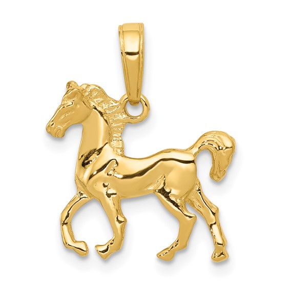 Gold Polished Horse Pendants