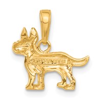 14K Yellow Gold Terrier Dog Pendant view 3