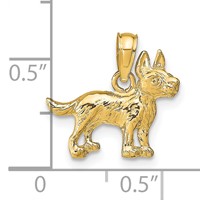 14K Yellow Gold Terrier Dog Pendant view 4