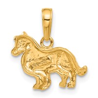 14K Collie Dog Pendant view 3