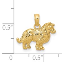 14K Collie Dog Pendant view 4