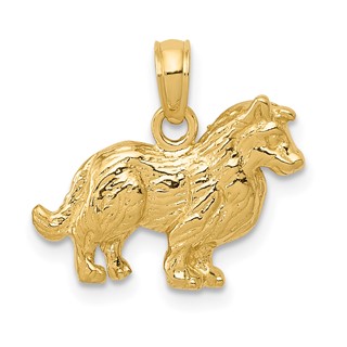 Gold Polished Dog Pendants
