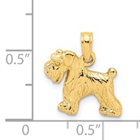 14K Yellow Gold Schnauzer Dog Pendant view 4