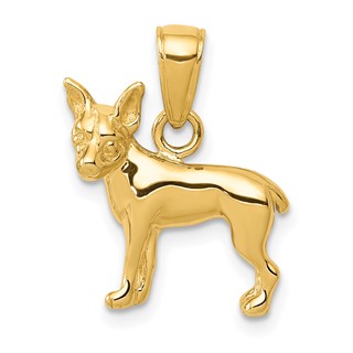 Gold Polished Dog Pendants