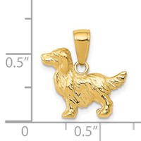 14K Yellow Gold Springer Spaniel Dog Pendant view 4