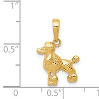 14K Yellow Gold Poodle Dog Pendant view 3