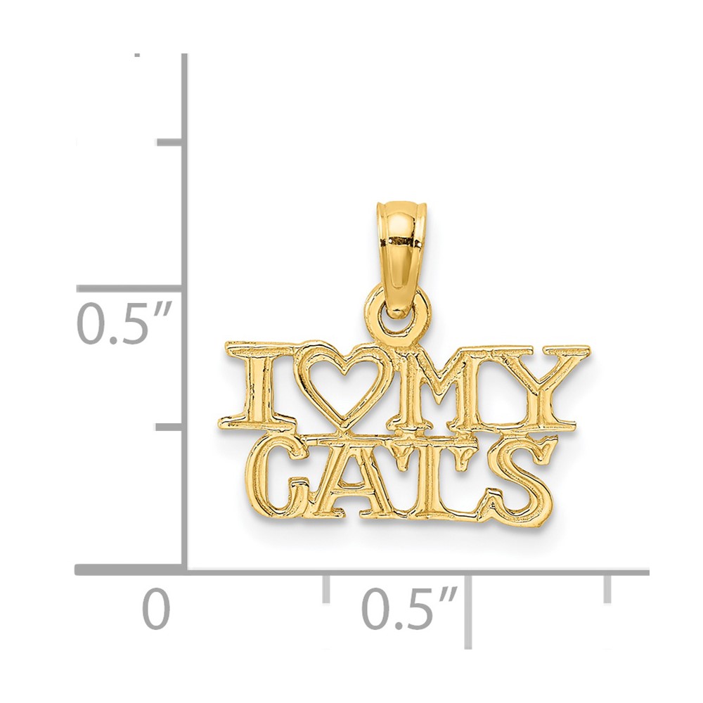 14k I HEART MY CATS Charm (C3520)