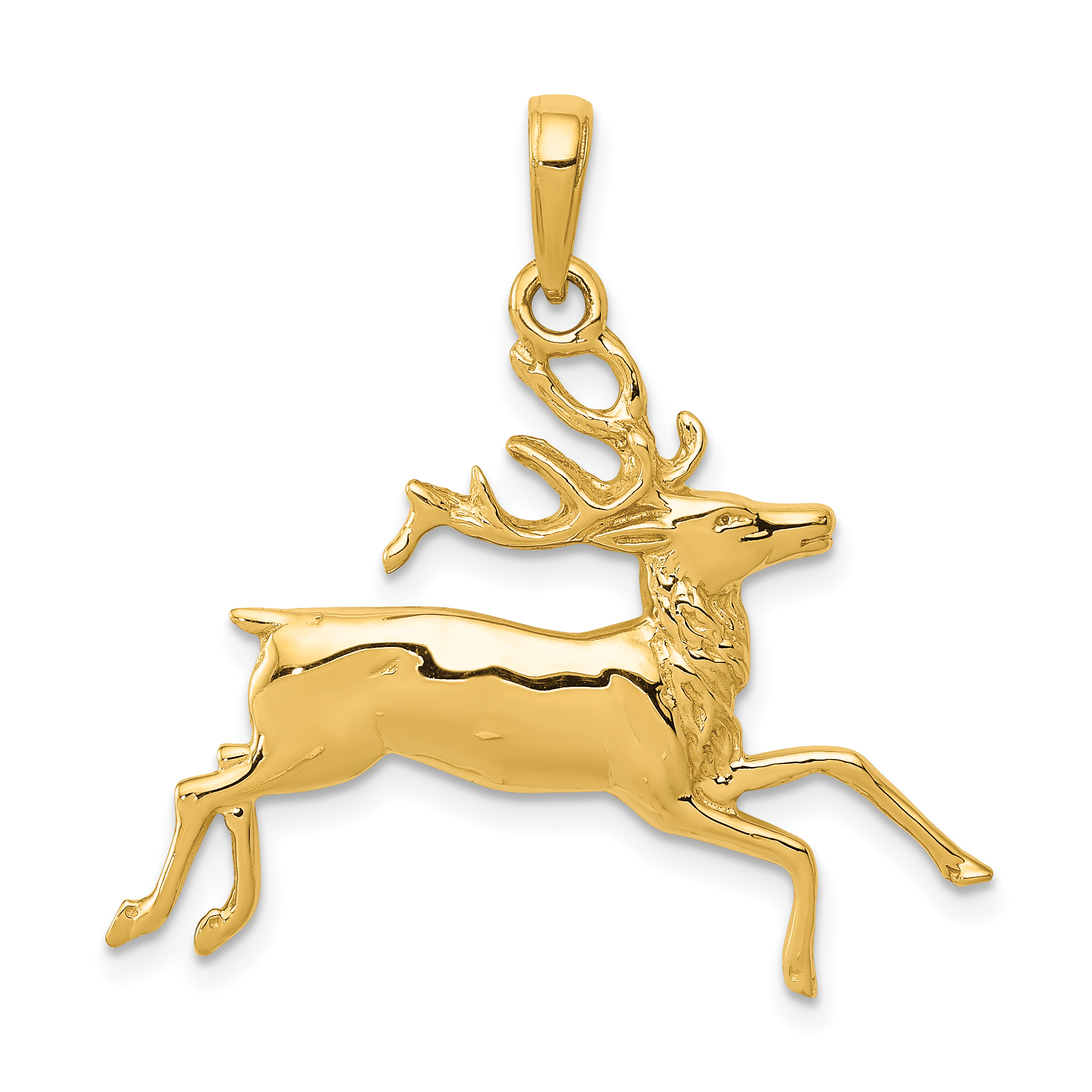 14k Deer Running Pendant (C3524)