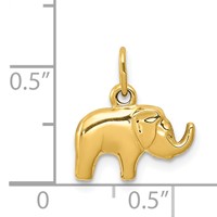 14K Yellow Gold Small Polished Elephant Charm view 4