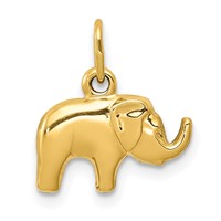 14K Yellow Gold Small Polished Elephant Charm view 1