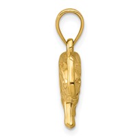 14K Yellow Gold 3-D Polished Elephant Pendant view 2