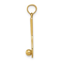 14K Yellow Gold 3-D Tennis Racquet and Ball Charm view 2