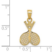 14K Yellow Gold Double Tennis Racquet Charm view 3
