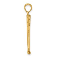 14K Yellow Gold 3-D Double Golf Clubs Charm with Ball view 2