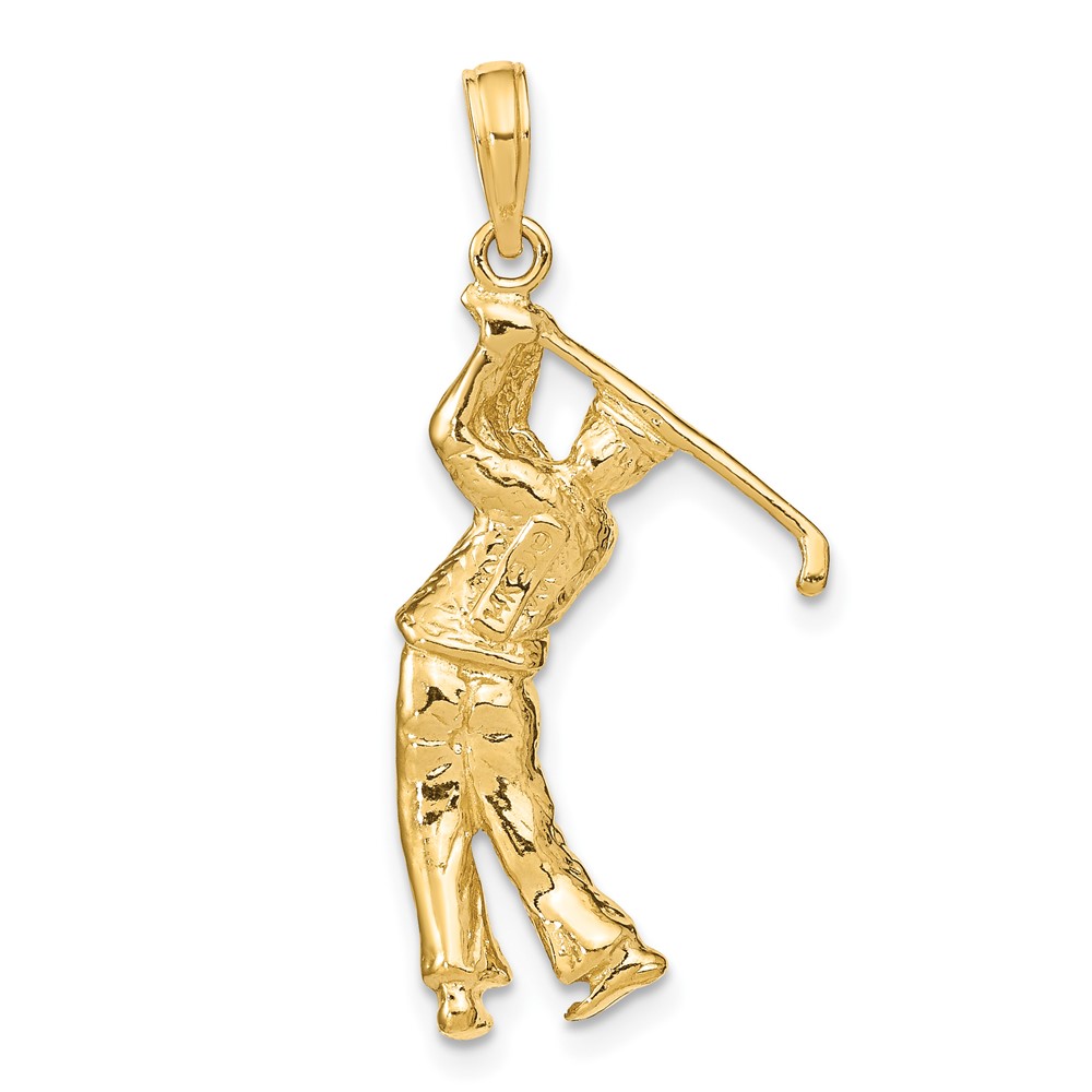 14k 3-D Golfer in Swing Charm (C3549)