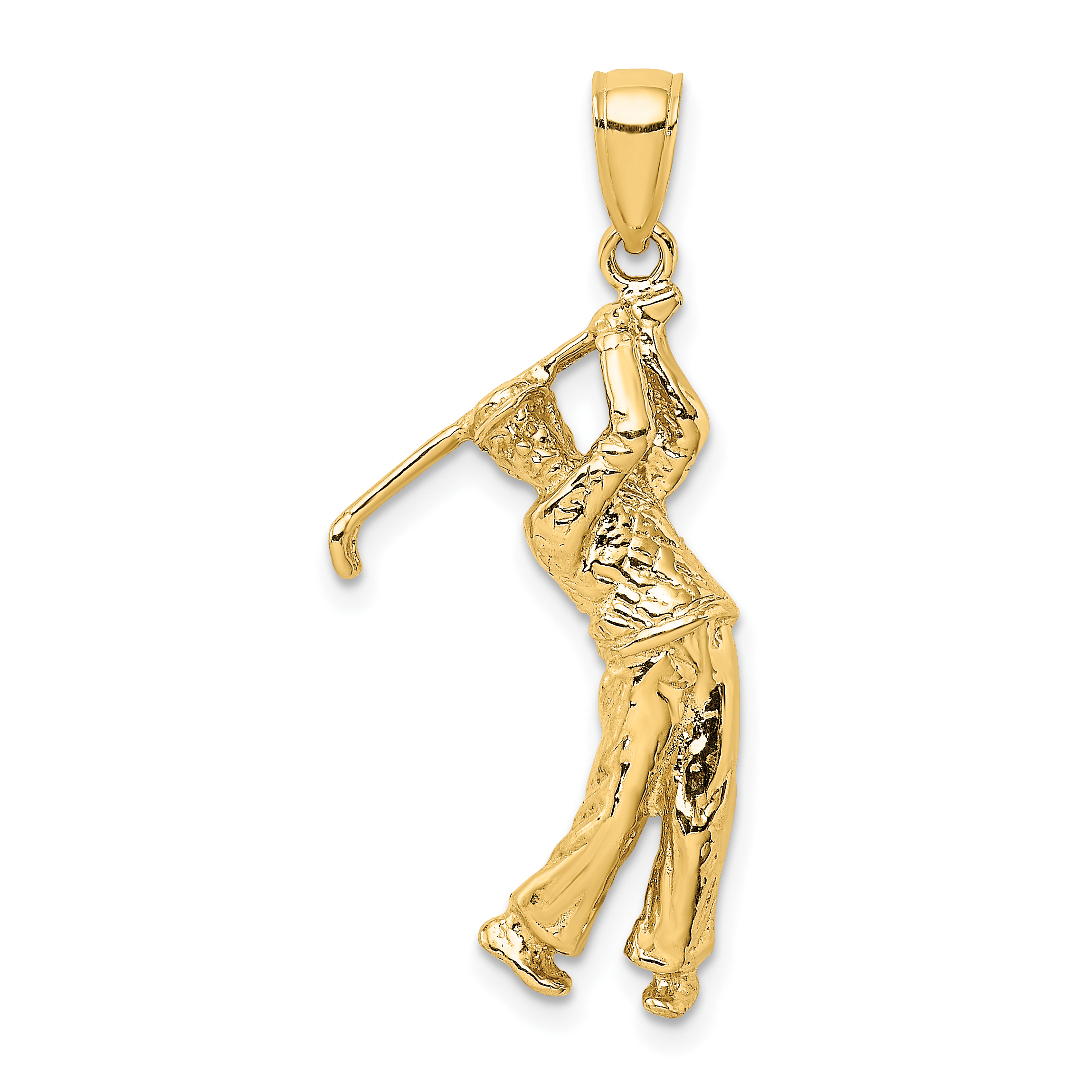 14k 3-D Golfer in Swing Charm (C3549)
