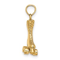 14K Yellow Gold 3-D Roller Skate Charm view 2