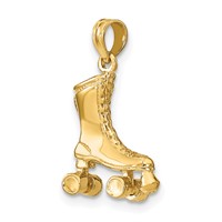 14K Yellow Gold 3-D Roller Skate Charm view 4