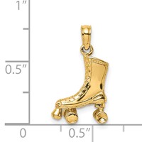 14K Yellow Gold 3-D Roller Skate Charm view 5