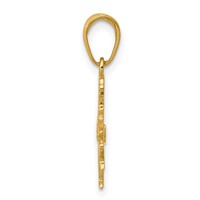 14K Yellow Gold Cheerleader Pendant with Pom-Poms view 2
