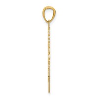 14K Yellow Gold Diamond-cut Cheerleader Jumping Charm with Pom-Poms view 2