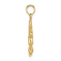 14K Yellow Gold 3-D Jumping Cheerleader Charm view 2