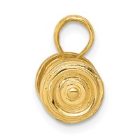14K Yellow Gold 3-D Single Barbell Pendant view 2