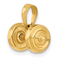 14K Yellow Gold 3-D Single Barbell Pendant view 5