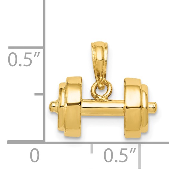 Gold Polished Barbell Pendants