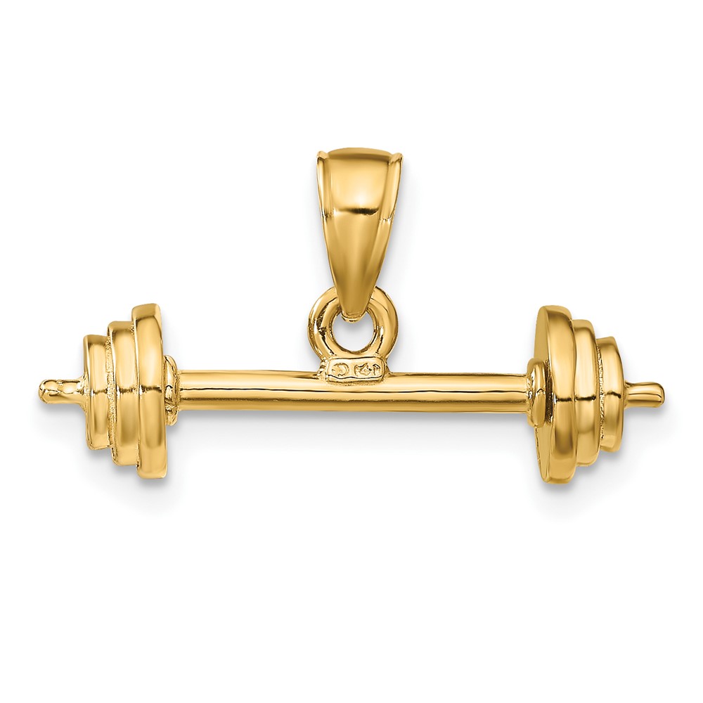 14k 3-D Barbell Pendant (C3563)