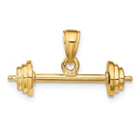 14K Yellow Gold 3-D Barbell Pendant view 3