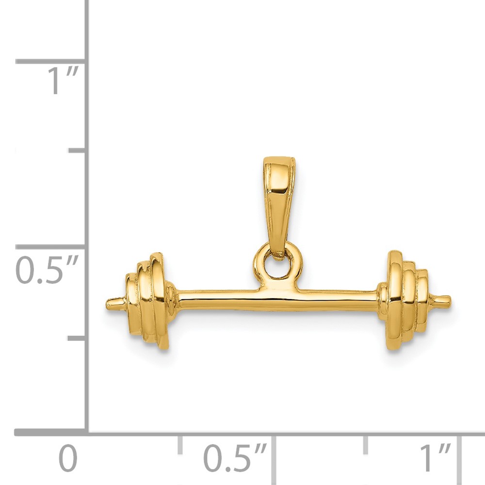 14k 3-D Barbell Pendant (C3563)