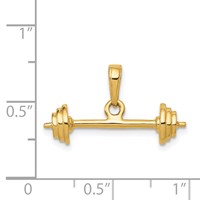 14K Yellow Gold 3-D Barbell Pendant view 4
