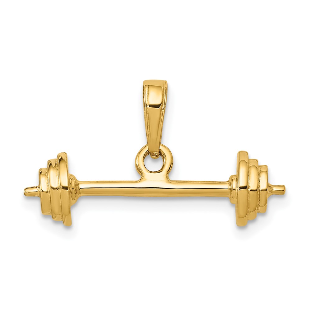 14k 3-D Barbell Pendant (C3563)