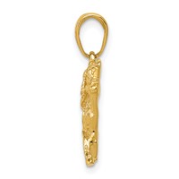 14K Yellow Gold Jockey on Horse Pendant view 2
