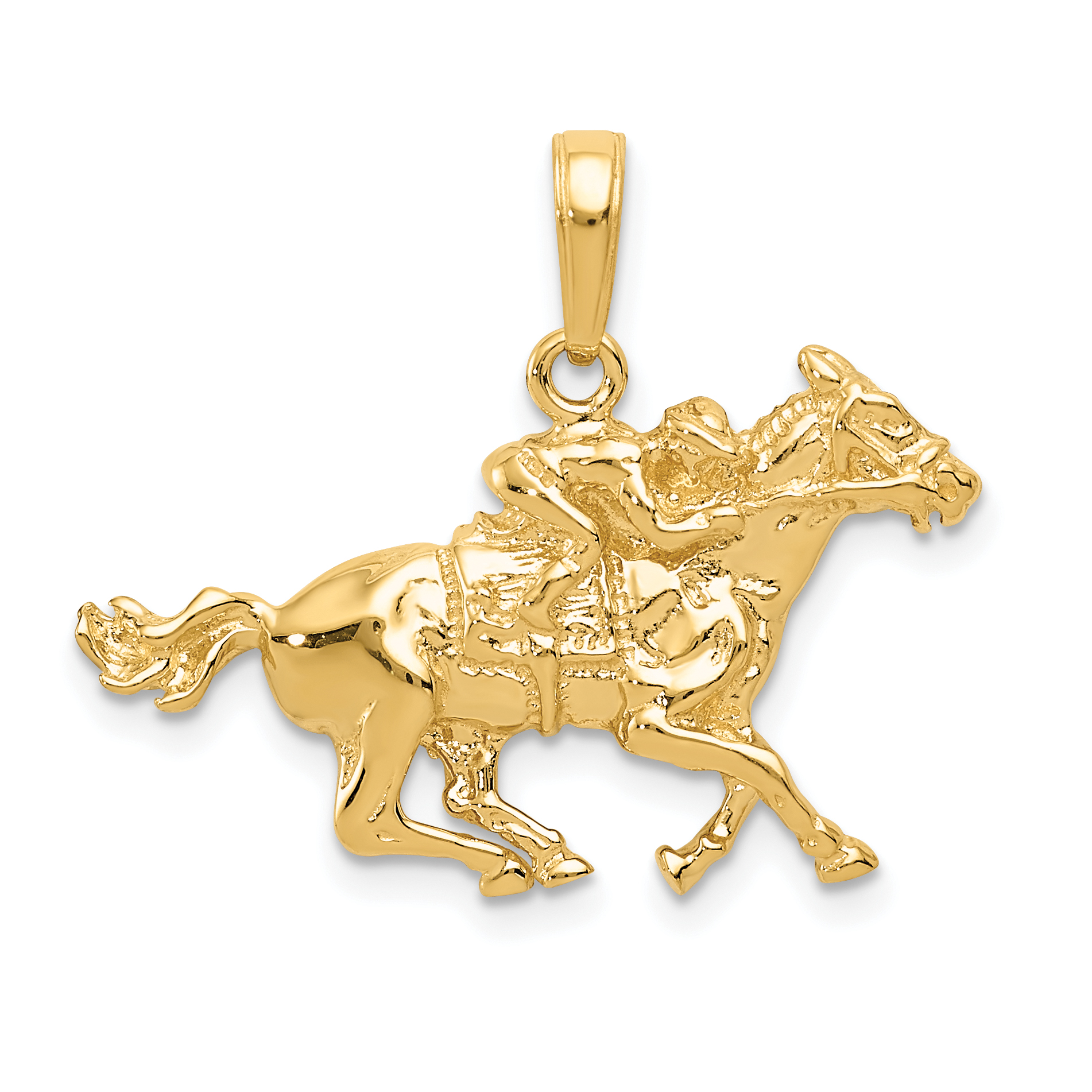 14k Jockey on Horse Pendant (C3568)