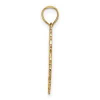 14K Yellow Gold Dart Board and Darts in Leaf Design Charm view 2