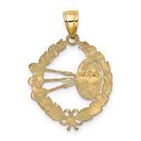 14K Yellow Gold Dart Board and Darts in Leaf Design Charm view 4