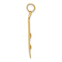 14K Yellow Gold 3-D Snow Skis Pendant view 2
