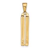 14K Yellow Gold 3-D Snow Skis Pendant view 3