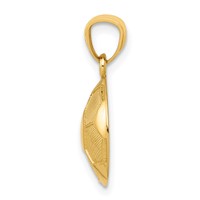 14K Yellow Gold Domed Soccer Ball Pendant view 2