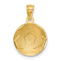 14K Yellow Gold Domed Soccer Ball Pendant view 3