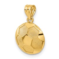 14K Yellow Gold Domed Soccer Ball Pendant view 5