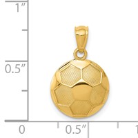 14K Yellow Gold Domed Soccer Ball Pendant view 4