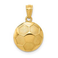 14K Yellow Gold Domed Soccer Ball Pendant view 1