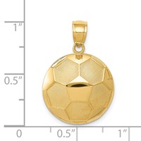 14K Domed Soccer Ball Pendant view 4