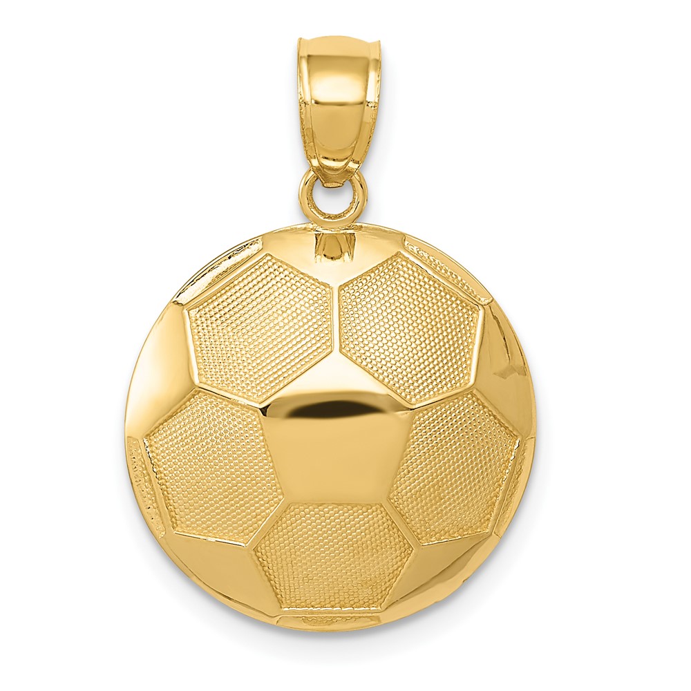 14K Domed Soccer Ball Pendant