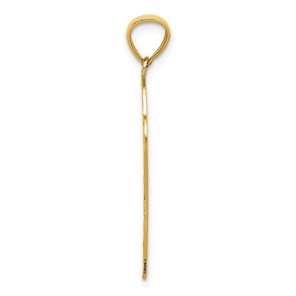 14k Basketball in Hoop Diamond Cut Pendant (C3584)