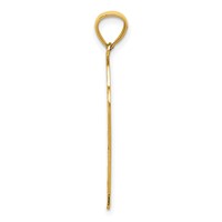 14K Yellow Gold Basketball in Hoop Diamond Cut Pendant view 2